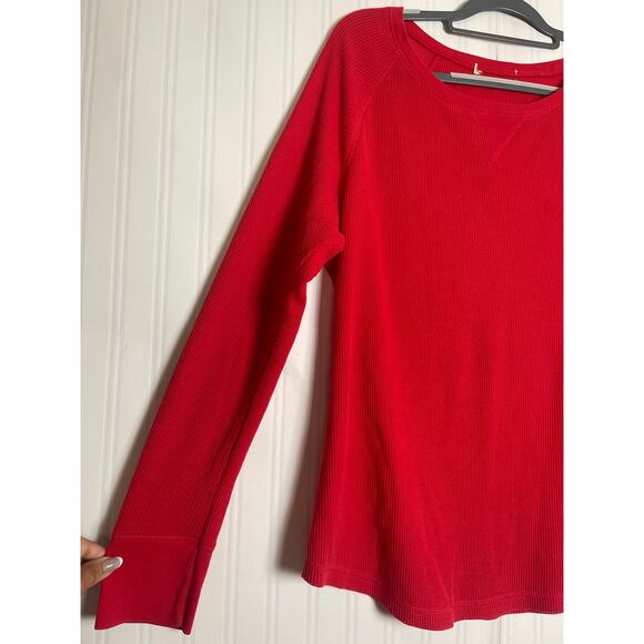 Faded Glory VTG Y2K Thermal Waffle Knit Top Men's Size L Red Grunge Skater 90s - Picture 4 of 9